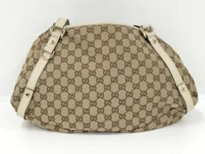 Gucci Tote Canvas Beige Bag Abbey GG Leather